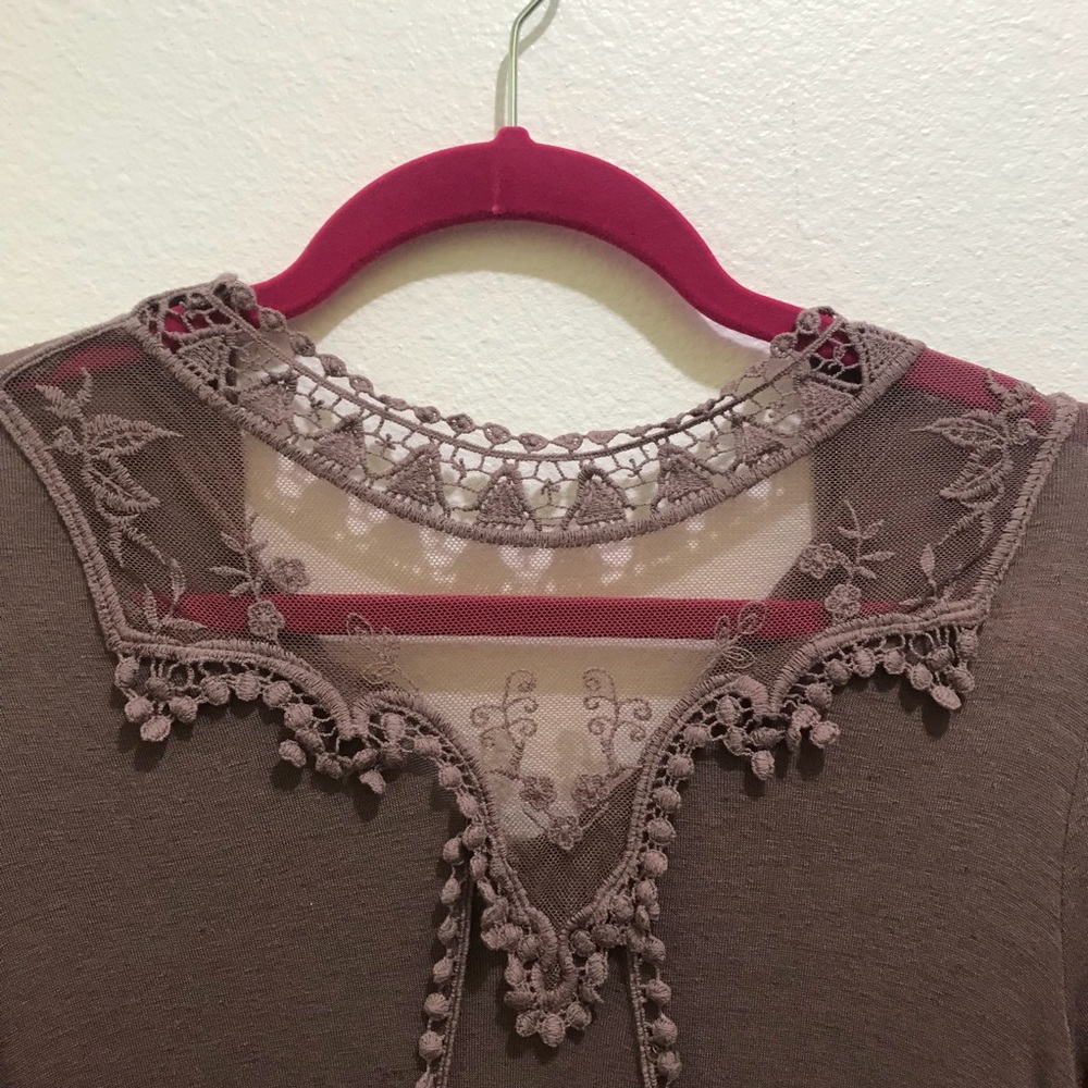 Mauve Lace Turtleneck